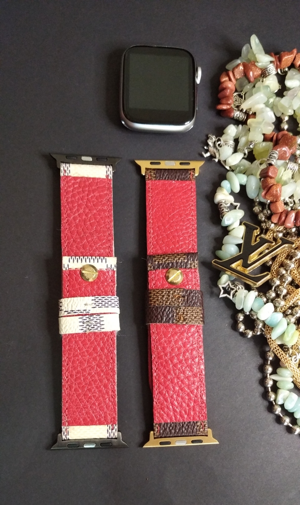 💯 Authentic upcycled LV canvas Watch Band